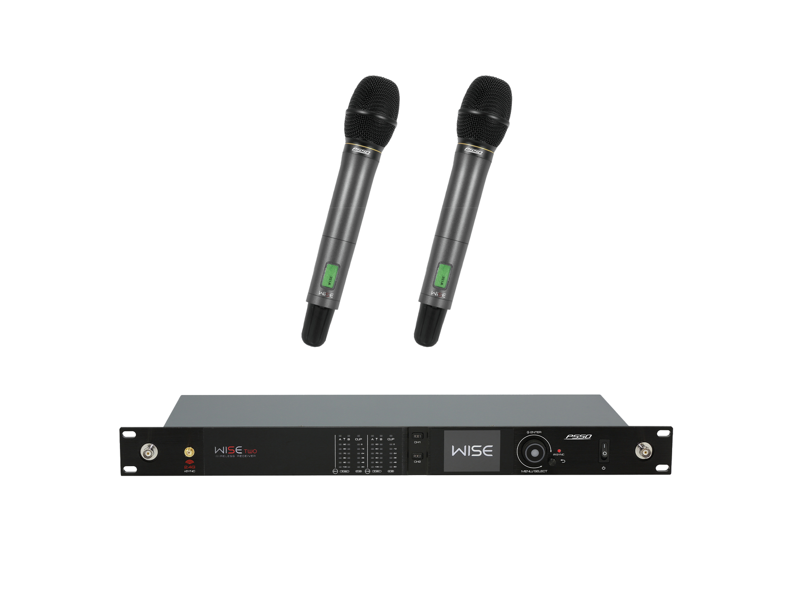 PSSO Set WISE TWO+2x kon.mikr., 2-kanálový bezdrátový mikrofonní set 823-832 MHz / 863-865 MHz